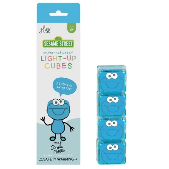 Glo Pals Sesame Street Character Cookie Monster & 6 Light Up Water Cubes image {1}