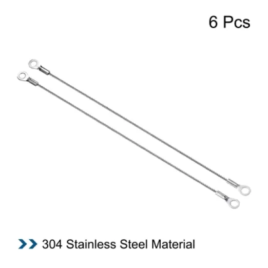 Unique Bargains Stainless Steel Lanyard Cable Eyelets Ended Security Wire Rope image {2}