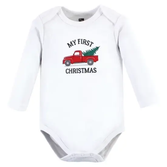 Hudson Baby Unisex Baby Cotton Long-Sleeve Bodysuits, Christmas Tree image {2}