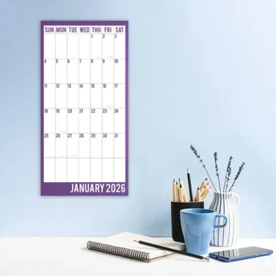 2026 Square Wall Calendar, Large Print, 16-Month Home Organizers Theme with 180 Reminder Stickers (12x12 In) image {1}