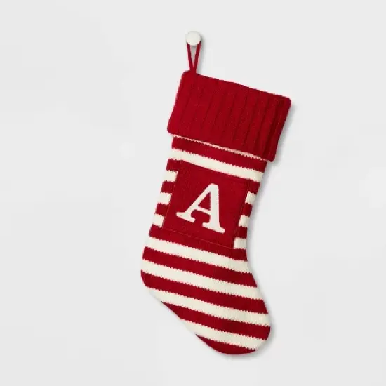 Knit Striped Monogram Christmas Stocking - Wondershop&trade; image {1}
