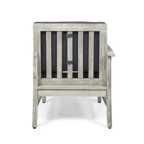 GDFStudio Abena Outdoor Acacia Wood 5 Seater Sectional Sofa Set with Cushions image {8}