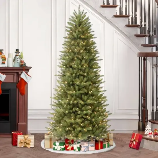 Puleo 6.5ft Pre-lit Artificial Christmas Tree Forest Fir: Hinged Branches, 350 Clear Lights, Indoor Use, Includes Stand image {4}