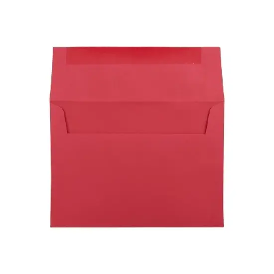 JAM Paper A7 Colored Invitation Envelopes 5.25" x 7.25" Red Recycled 15945 image {1}