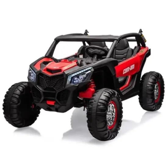 2-Seater 24V Ride-On UTV &ndash; Powerful 4WD Electric Car for Kids with Remote Control, Shock Absorbers, Leather Seats, Music & Lights image {12}