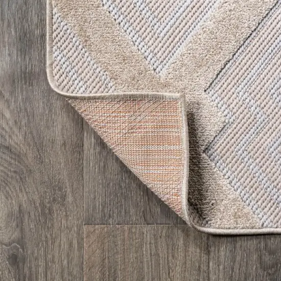 Duwun High-Low Pile Ogee Trellis Tone-on-Tone Indoor/Outdoor Area Rug  - JONATHAN Y image {6}