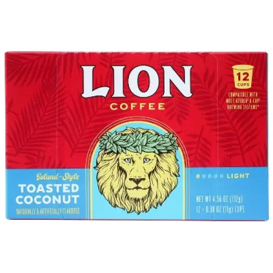 Lion Coffee Toasted Coconut Medium Roast Coffee Pods - 12ct image {3}