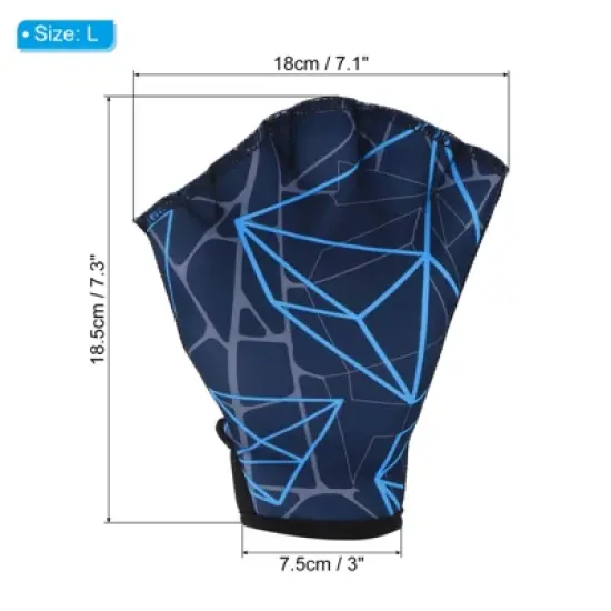 Unique Bargains Swimming Diving Resistance Webbed Training Printing Aquatic Gloves 1 Pair image {1}