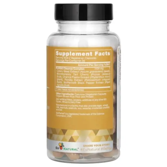 Eu Natural Uric Acid Purge, Celery Seed & Tart Cherry, 60 Vegetarian Capsules image {1}