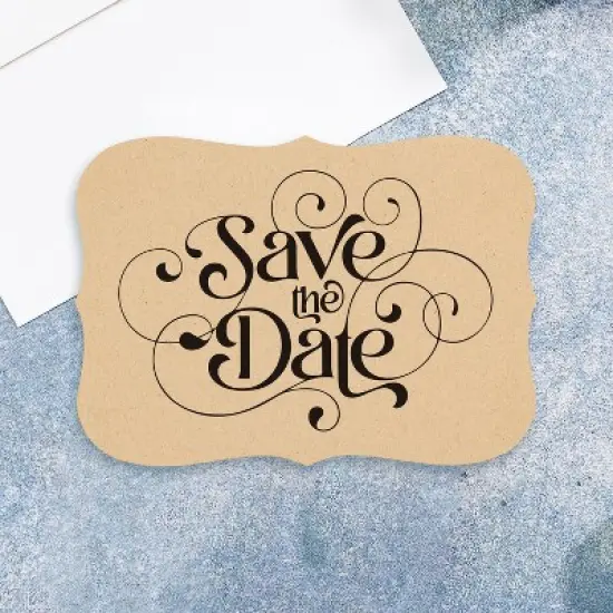 Avery Kraft Brown Invitation Cards, 5" x 7" Rectangle Flourished Edge image {3}