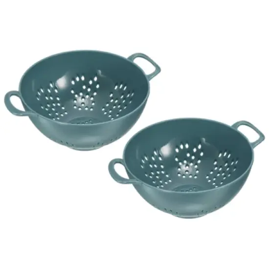 Unique Bargains Food Rice Washing Plastic Vegetable Basket Colander with Handle 2 Pcs image {5}