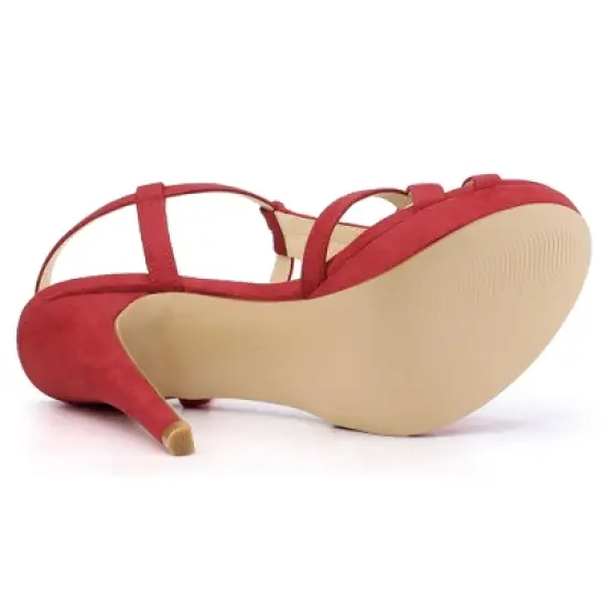 Allegra K Women's T Strap Slingback Platform Stiletto Heel Sandals image {5}