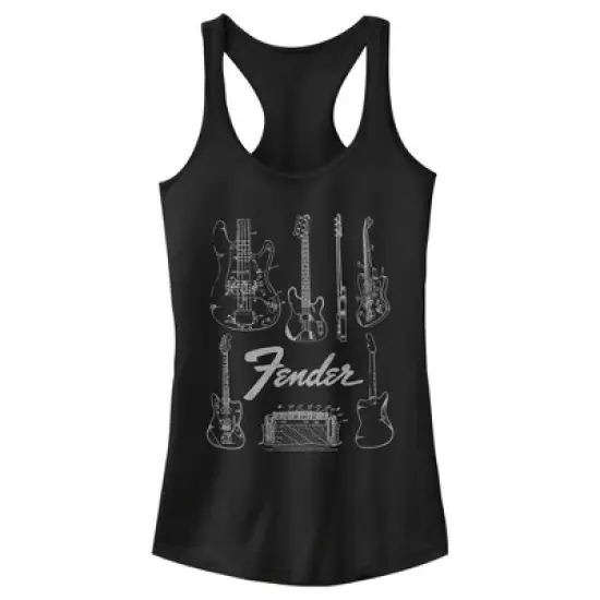Junior's Fender Guitar Chart Racerback Tank Top image {4}