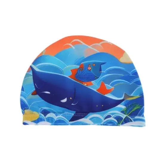 Unique Bargains Kid's Polyester Cartoon Whale Swim Cap 1 Pc image {6}