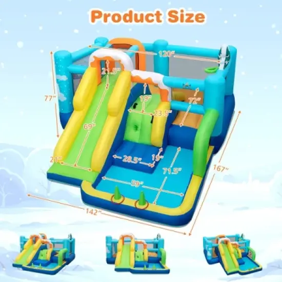 Costway 7-in-1 Kids Inflatable Bounce Castle Multi-Play Jumping House image {7}