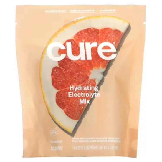 Cure Hydration Hydrating Electrolyte Mix, Grapefruit, 14 Packets, 0.29 oz (8.3 g) Each image {4}