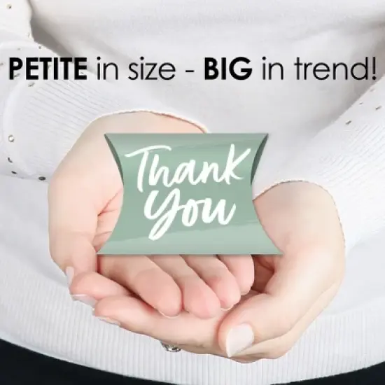 Big Dot of Happiness Sage Green Elegantly Simple - Favor Gift Boxes - Guest Party Favors Petite Pillow Boxes - Set of 20 image {2}