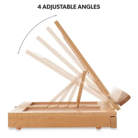 7 Elements Wooden Tabletop Art Easel with Palette and Storage Drawer image {4}