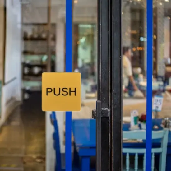 Unique Bargains Acrylic Self-Adhesive Decor Push Pull Door Sign 1 Pair image {2}