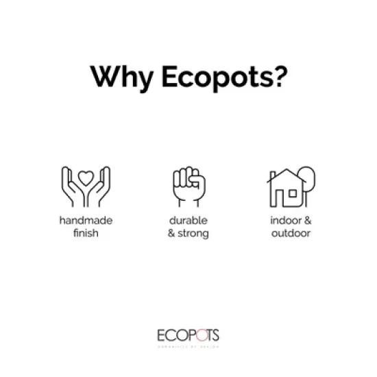 Ecopots Sofia Durable Modern Oval Indoor/Outdoor Recycled-Based Composite Flower Pot Planter w/ Water Reservoir image {5}