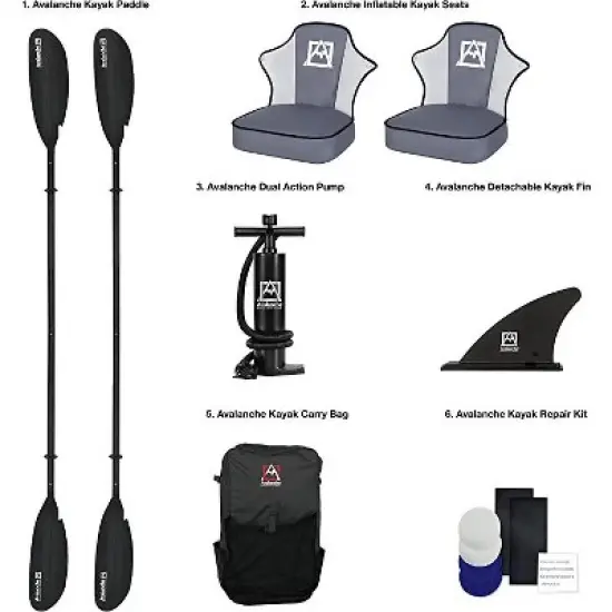 Avalanche Voyager 2P Inflatable Kayak Set - Blue image {3}