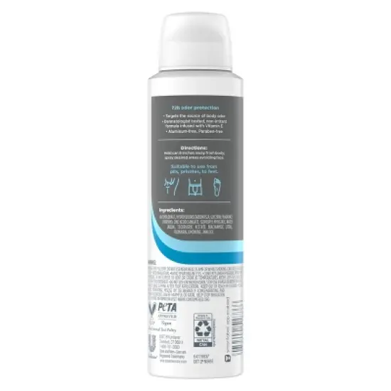 Dove Men+Care Whole Body Deodorant Spray Marine + Blue Cypress - Aluminum-Free 4oz image {1}