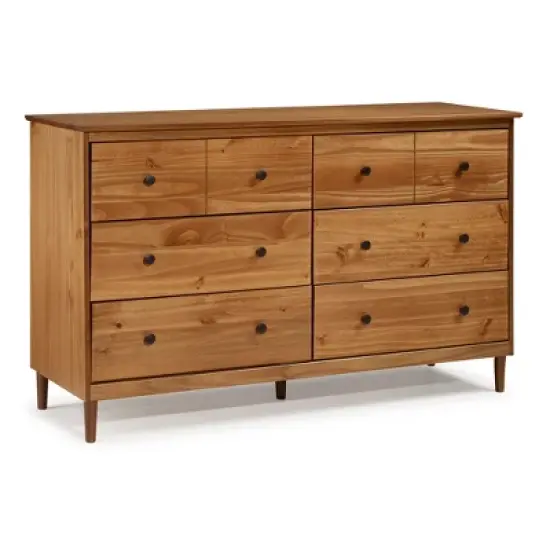 Stiva Classic Mid-Century Modern Horizontal 6 Drawer Dresser - Saracina Home image {17}