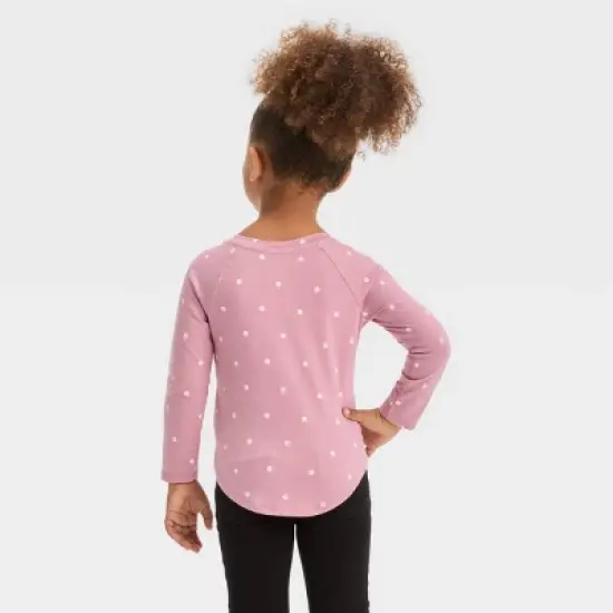 Toddler Girls' 3pk Long Sleeve T-Shirt - Cat & Jack&trade; Pink image {2}
