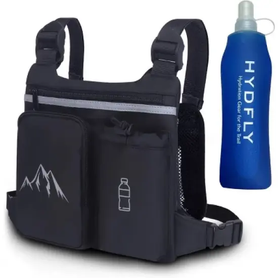 Chest Pack Running Vest with Hydration Bottle Holder, Reflective Lightweight Sports Chest Bag for Men Women Jogging Cycling Hiking image {9}