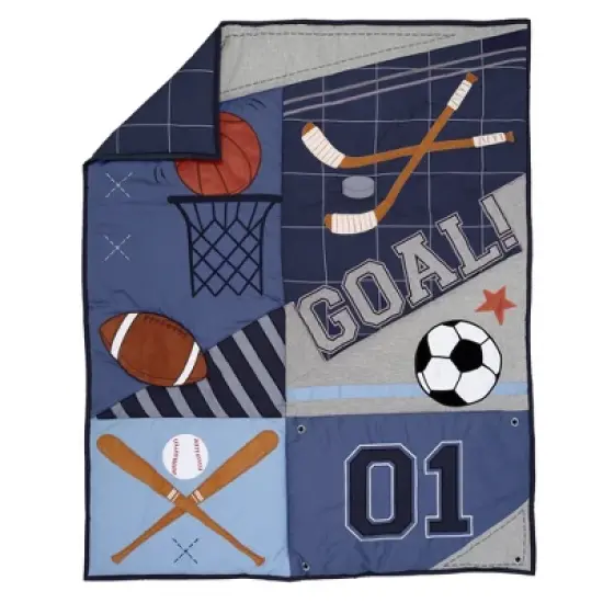 Lambs & Ivy Baby Sports 3-Piece Football/Basketball Baby Crib Bedding Set image {2}
