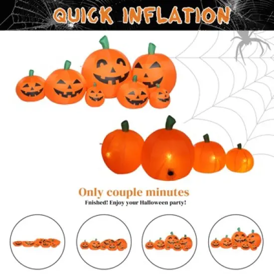 7ft Pumpkin Inflatable Halloween Decoration image {9}