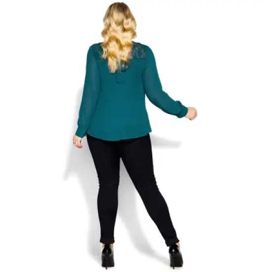 Women's Plus Size Lust After Top - teal  | CITY CHIC image {1}