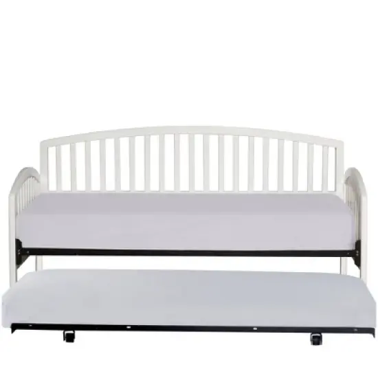 Twin Carolina Daybed with Suspension Deck and Rollout Trundle White - Hillsdale Furniture image {3}