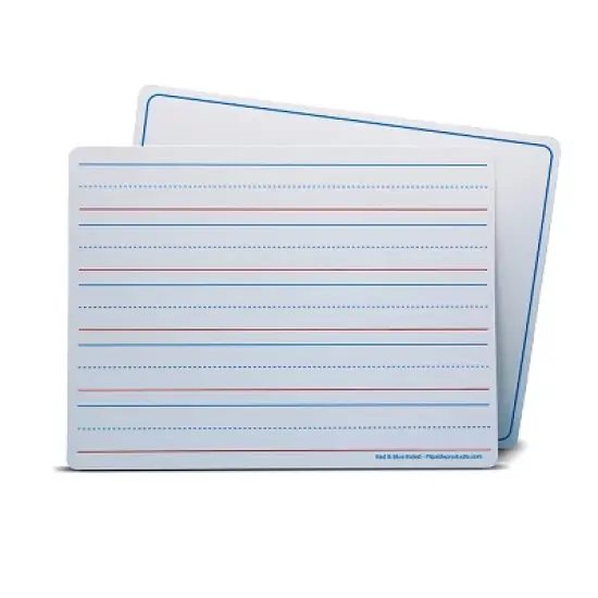 Flipside Products Dry Erase Learning Mat, Two-Sided Red & Blue Ruled/Plain, 9" x 12", Pack of 24 image {3}