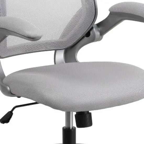 Emma and Oliver Mid-Back Gray Mesh Swivel Ergonomic Task Office Chair with Gray Frame image {5}