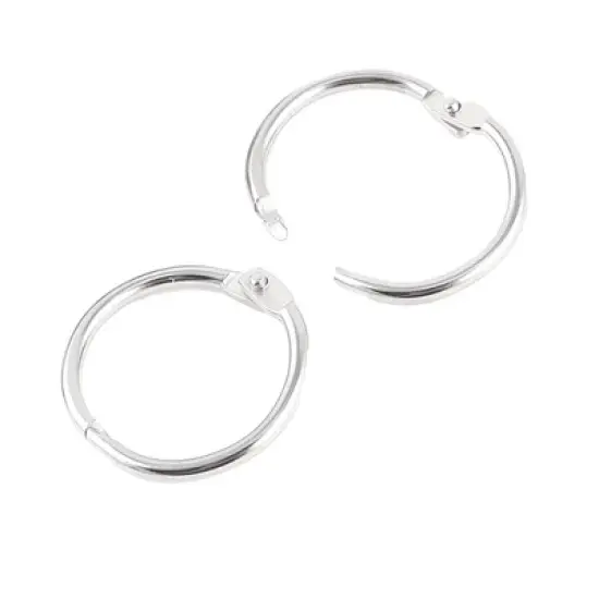 Unique Bargains Scrapbooking 3cm OD Loose Leaf Ring Keychain Metal Binder Clips 1.2x1.2x0.1inch Silver 20 Pcs image {5}