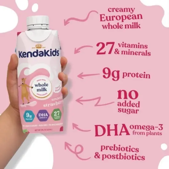 Kendakids Complete Nutrition Shake - Smooth Strawberry - 6pk/48oz image {2}