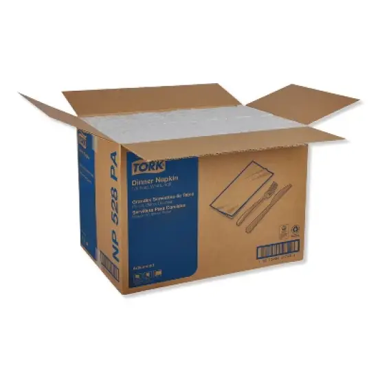Tork Advanced Dinner Napkins, 2-Ply, 15" x 17", 1/8 Fold, White, 100/PK, 28 PK/CT image {3}