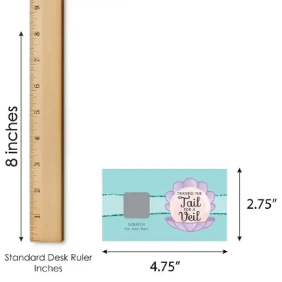 Big Dot of Happiness Trading The Tail for A Veil - Mermaid Bachelorette Party or Bridal Shower Game Scratch Off Dare Cards - 22 Count image {4}