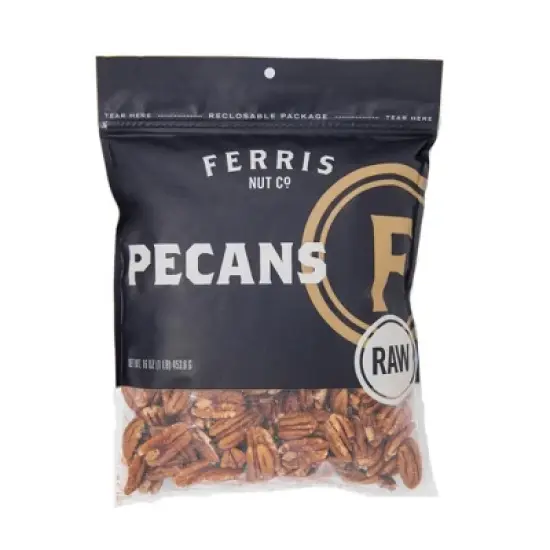 Ferris Nut Co. Raw Pecans - Case of 12/16 oz image {1}