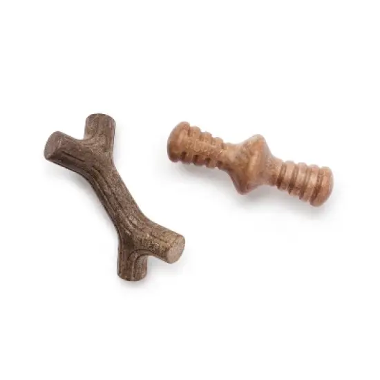 Benebone Puppy Pack Dog Chew Toys - Maple Wood/Bacon - XS - 2pk image {1}