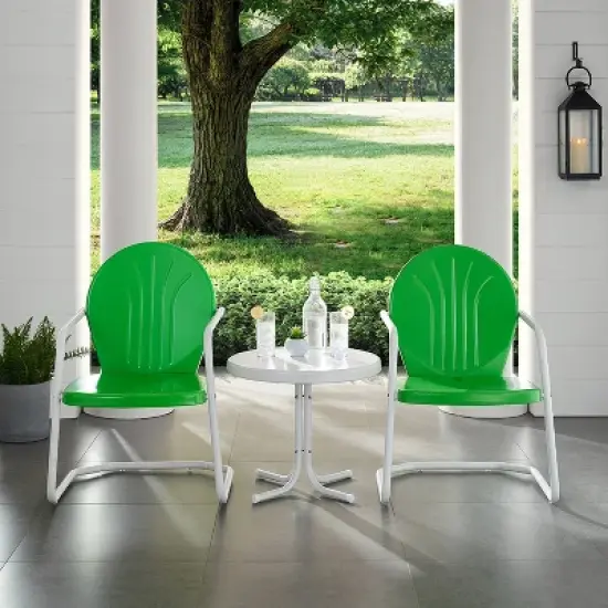 Griffith 3pc Outdoor Conversation Set - Kelly Green - Crosley image {2}