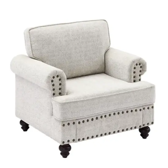 Upholstered 3 Seat/Loveseat/1 Seat Sofa Couches with Nailhead Accents, Scrolled Armrests, and Turned Legs-ModernLuxe image {2}