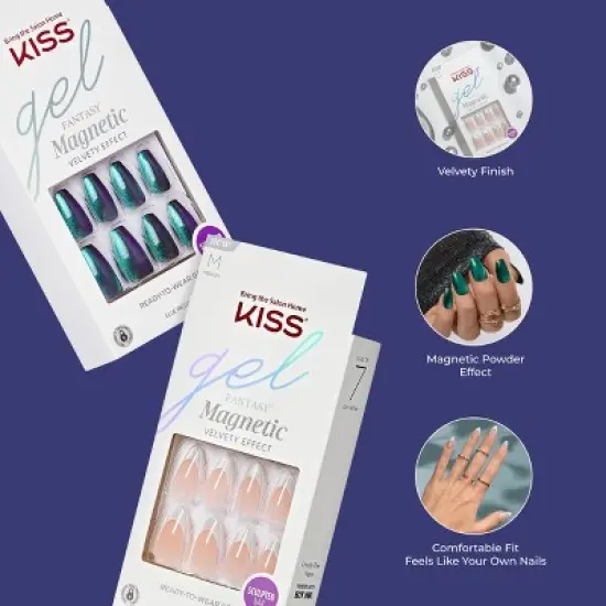 KISS Products Gel Fantasy Magnetic Fake Nails - Stream - 31ct image {4}