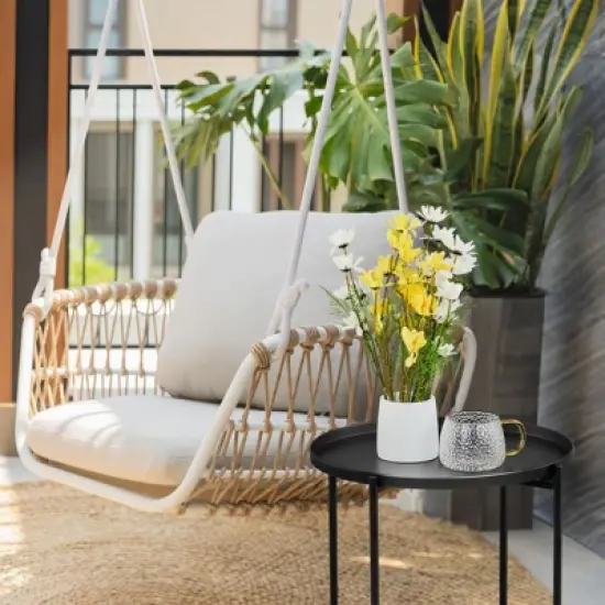 Karl Home|Black Patio Steel Side Table With Two Layers image {4}