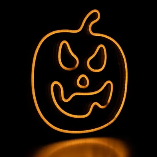 Northlight LED Jack-O-Lantern Neon Lighted Halloween Decoration - 15" - Orange image {3}