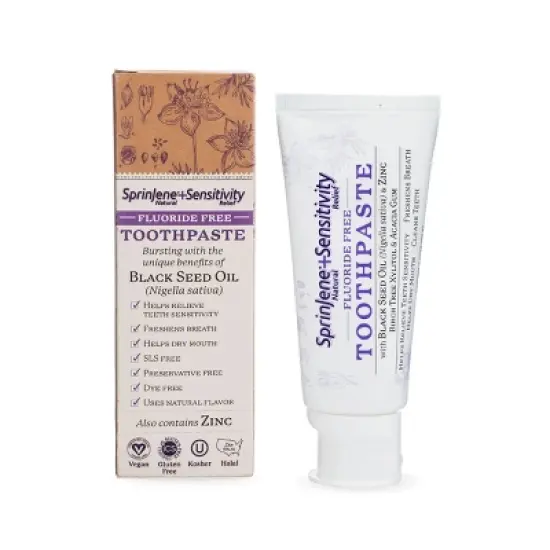 SprinJene Natural FF Sensitive Relief Toothpaste - 3.5oz image {8}