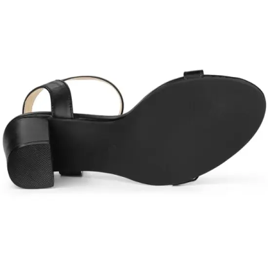 Allegra K Women's Slingback Chunky High Heels Sandals image {4}