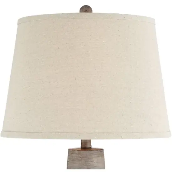 Regency Hill Glenn Rustic Country Cottage Table Lamps 27" Tall Set of 2 Brushed Gray Terra Cotta Beige Fabric Shade for Bedroom Living Room Nightstand image {2}