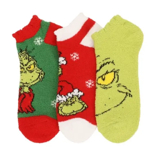 The Grinch AOP Big Face Womens Ankle Socks 3 Pack image {3}